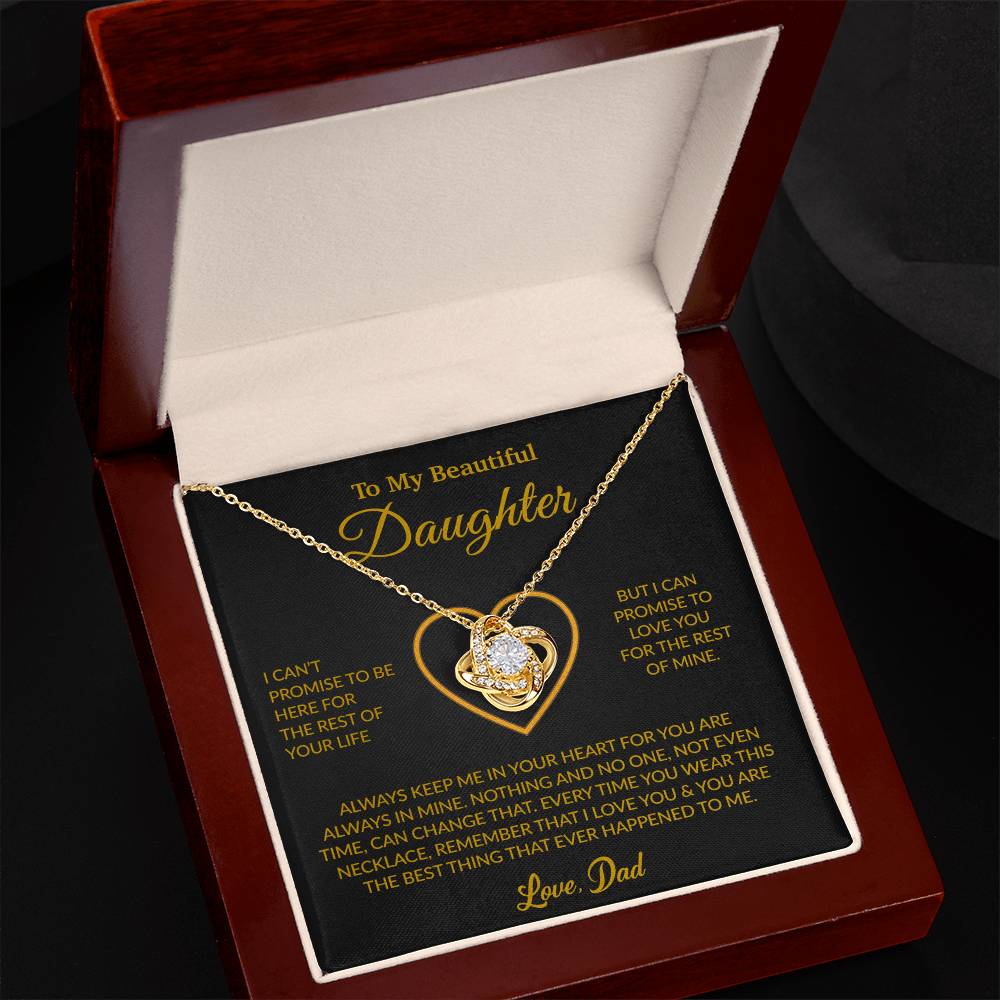 To My Daughter Necklace, Gift for Daughter from Dad, Father Daughter Necklace 6_6_Gold