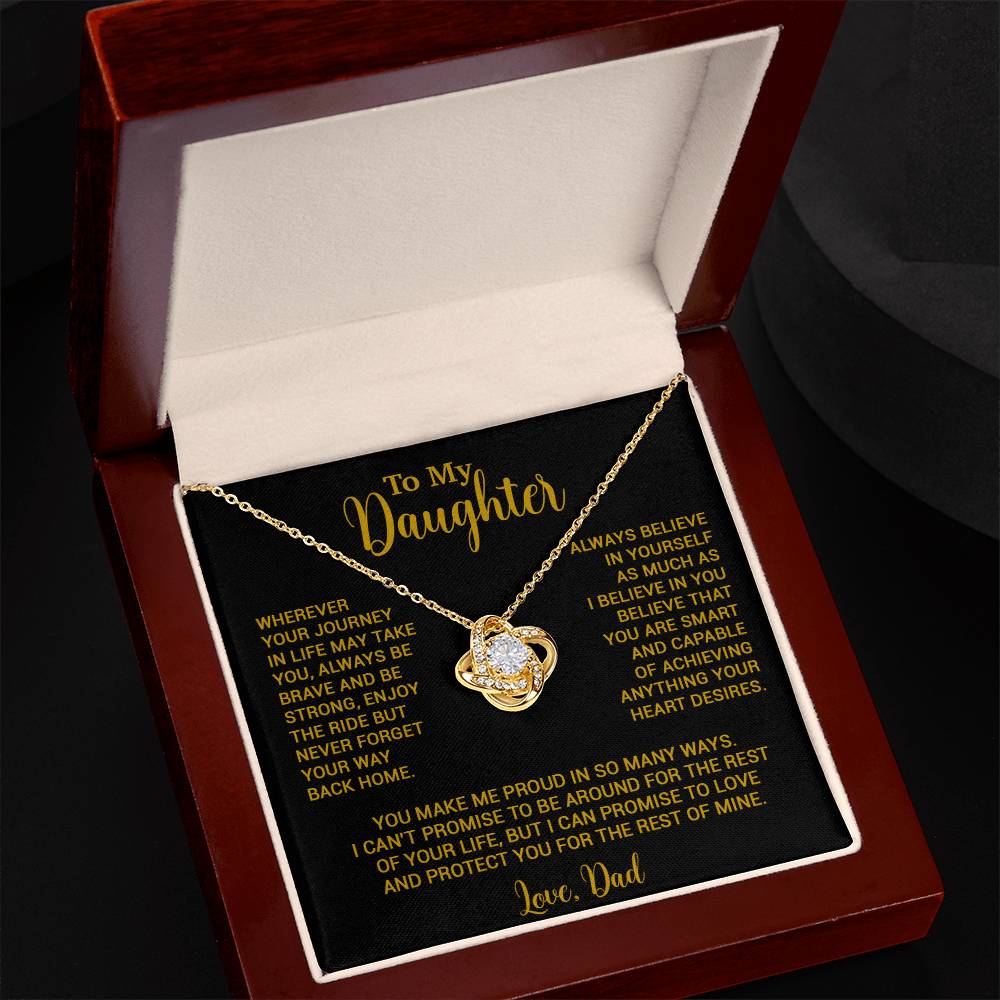 To My Daughter Necklace, Gift for Daughter from Dad, Father Daughter Necklace 3_6_Gold