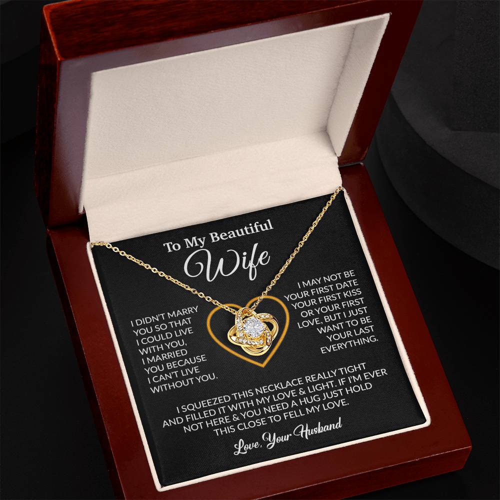 To My Wife Necklace, Wife Gift from Husband, Christmas Gift 7_12_Black