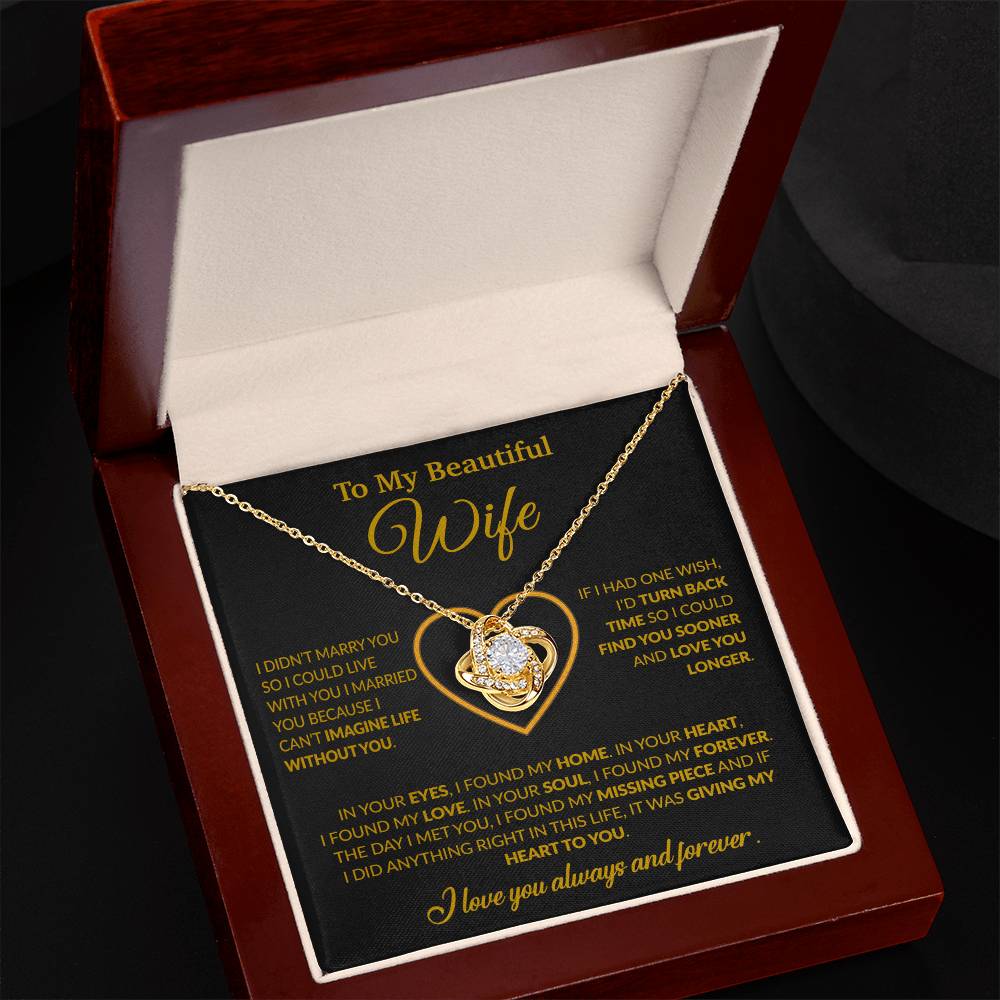 To My Wife Necklace, Wife Gift from Husband, Christmas Gift 8_12_Gold