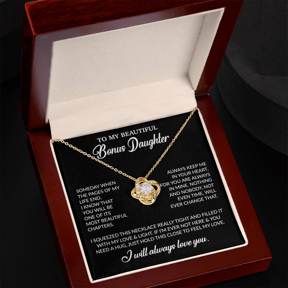 To My Bonus Daughter Necklace, Gift for Bonus Daughter, Step Daughter Birthday 25_11_Black