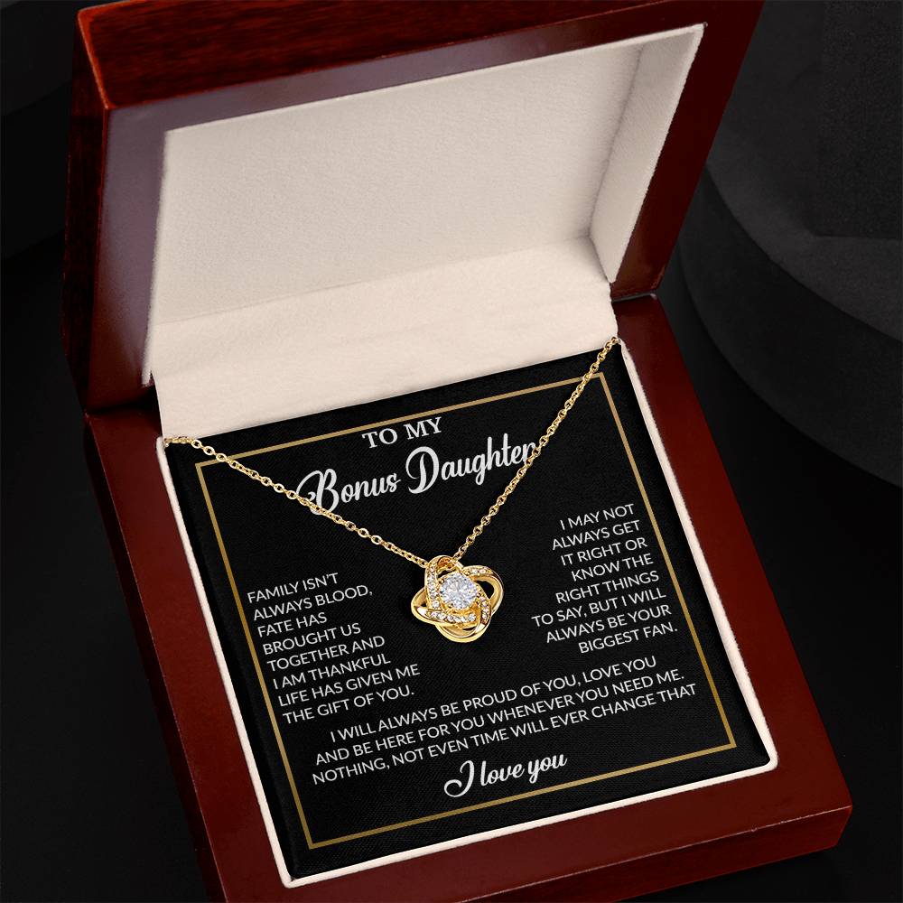 To My Bonus Daughter Necklace, Gift for Bonus Daughter, Step Daughter Birthday 18_4_Black