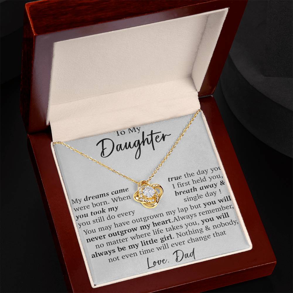 To My Daughter Necklace, Pendant Gift from Dad, Daughter Birthday Christmas Gift