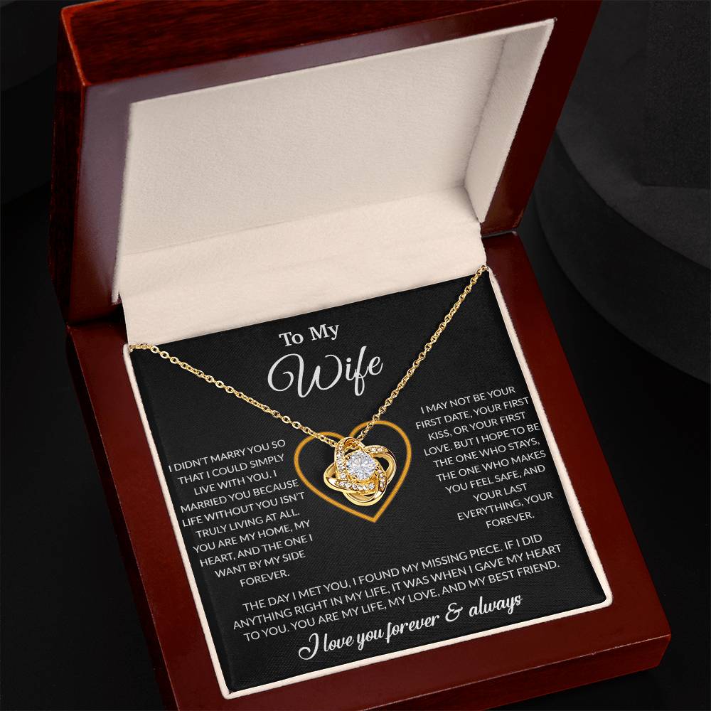 To My Wife Necklace, Gift For Wife, Anniversary Gift For Wife, Necklace For Wife 24_2_Black