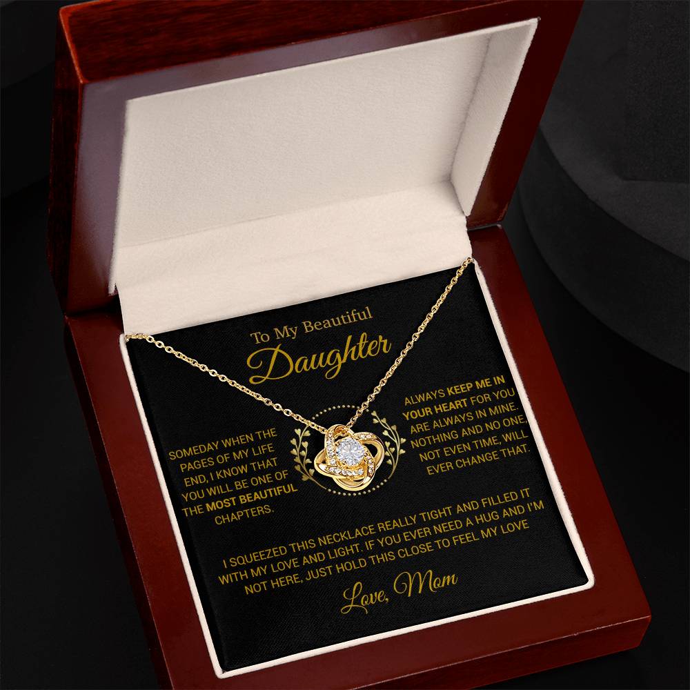 To My Daughter Necklace, Gift for Daughter from Mom, Daughter Mother Necklace 15_12_Gold