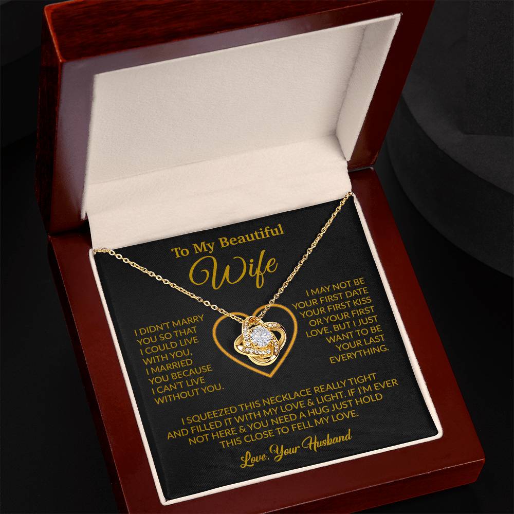 To My Wife Necklace, Wife Gift from Husband, Christmas Gift 7_12_Gold