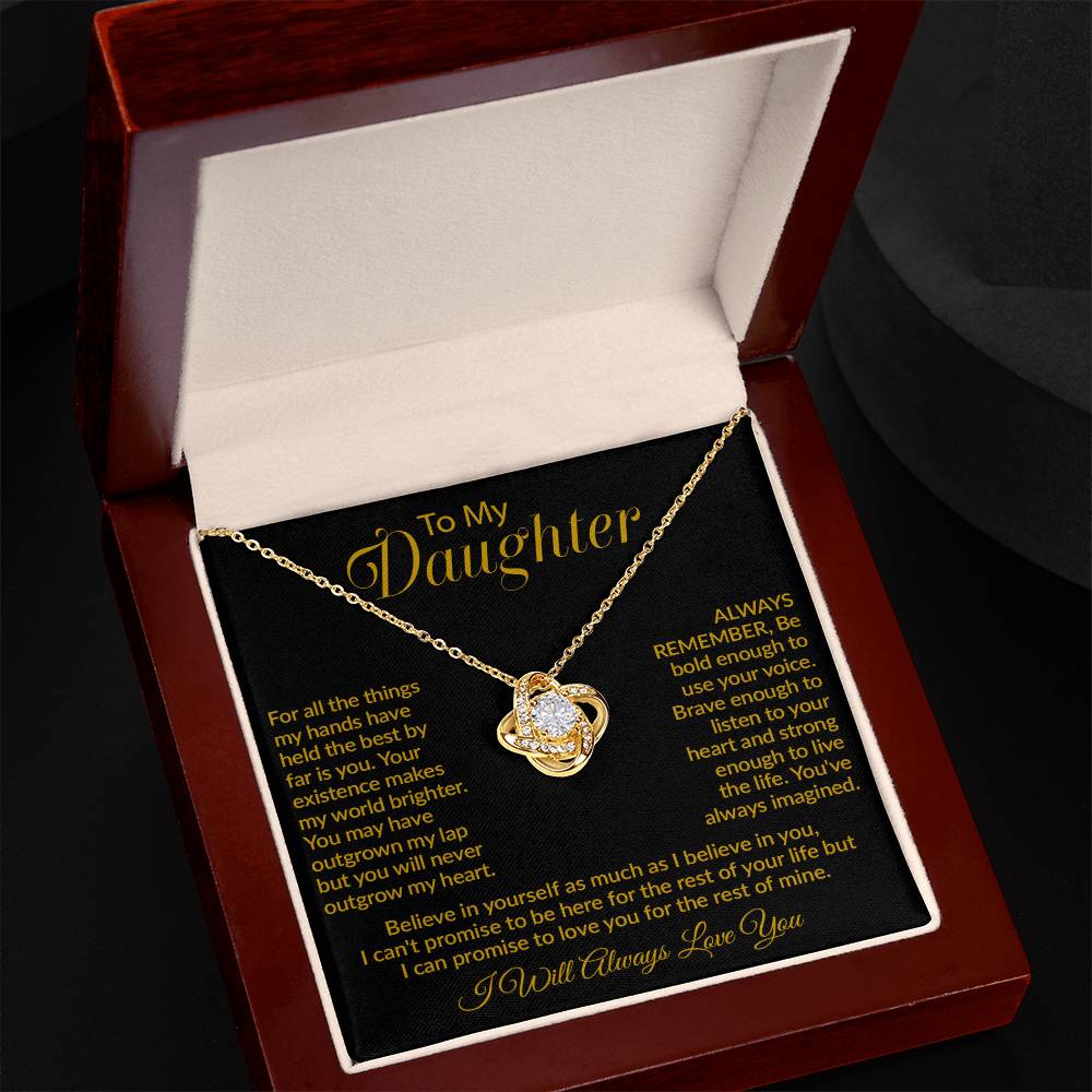 To My Daughter Necklace, Gift for Daughter from Dad, Daughter Father Necklace 6_10_Gold