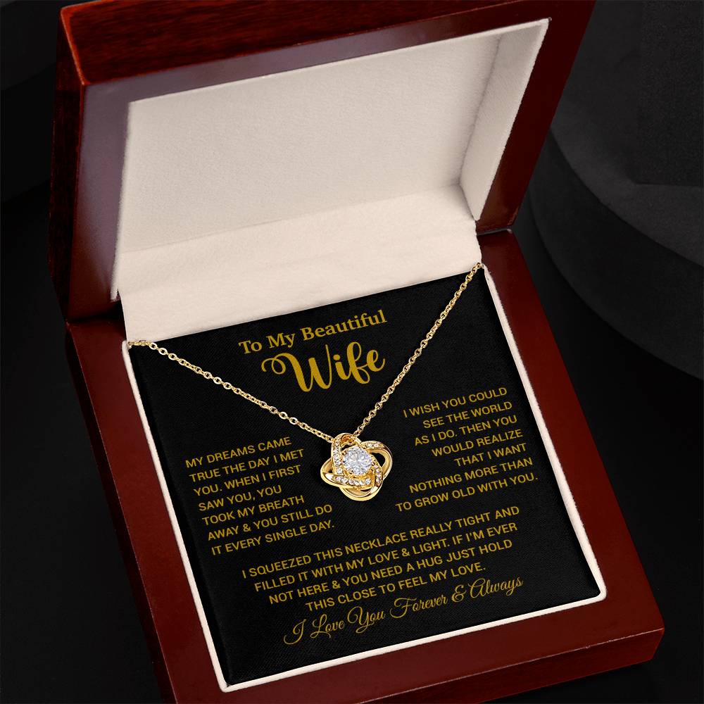 To My Wife Necklace, Wife Gift From Husband, Wife Husband Necklace, Christmas Gift 24_9_Gold