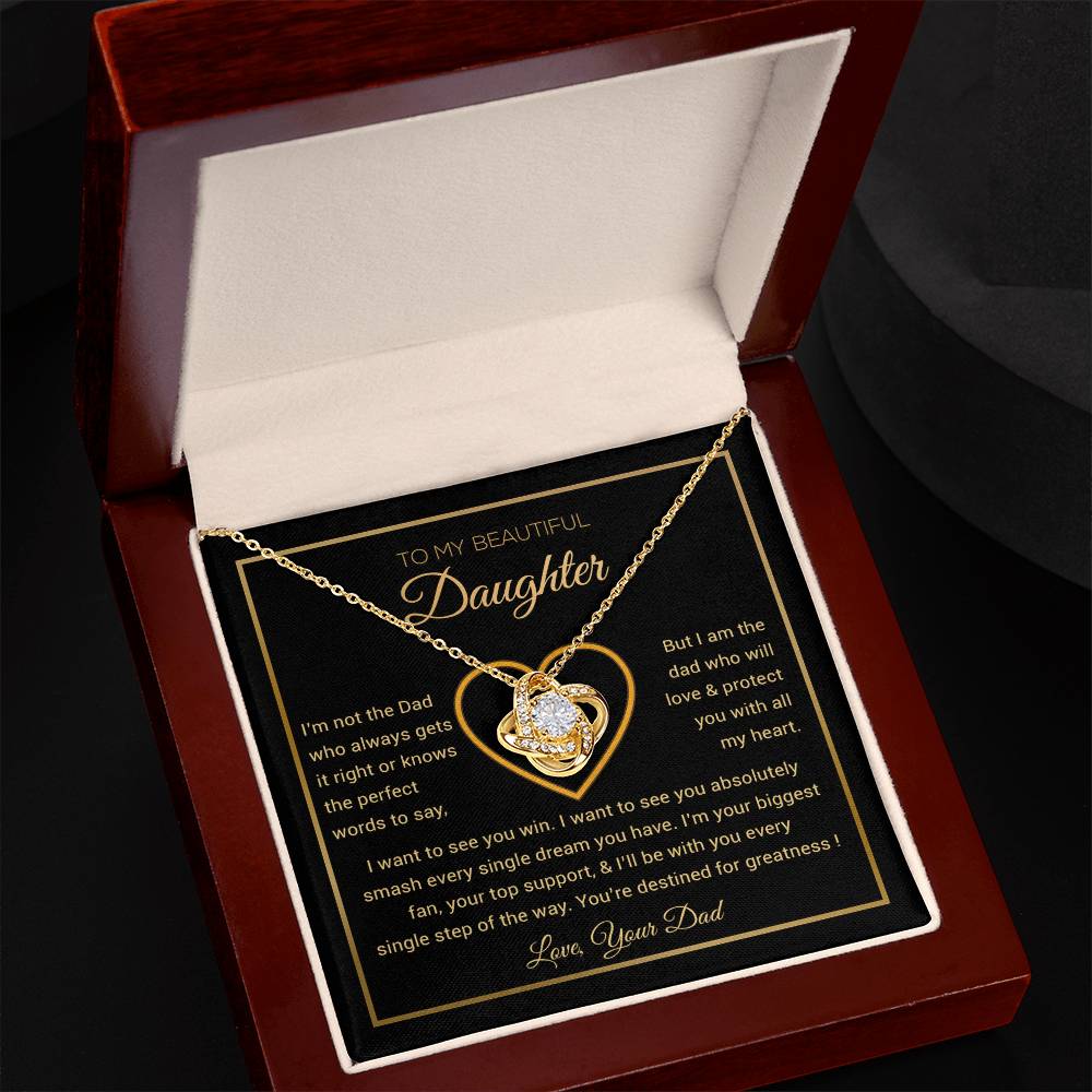 To My Daughter Necklace, Gift for Daughter from Dad, Father Daughter Necklace 9_6_Gold