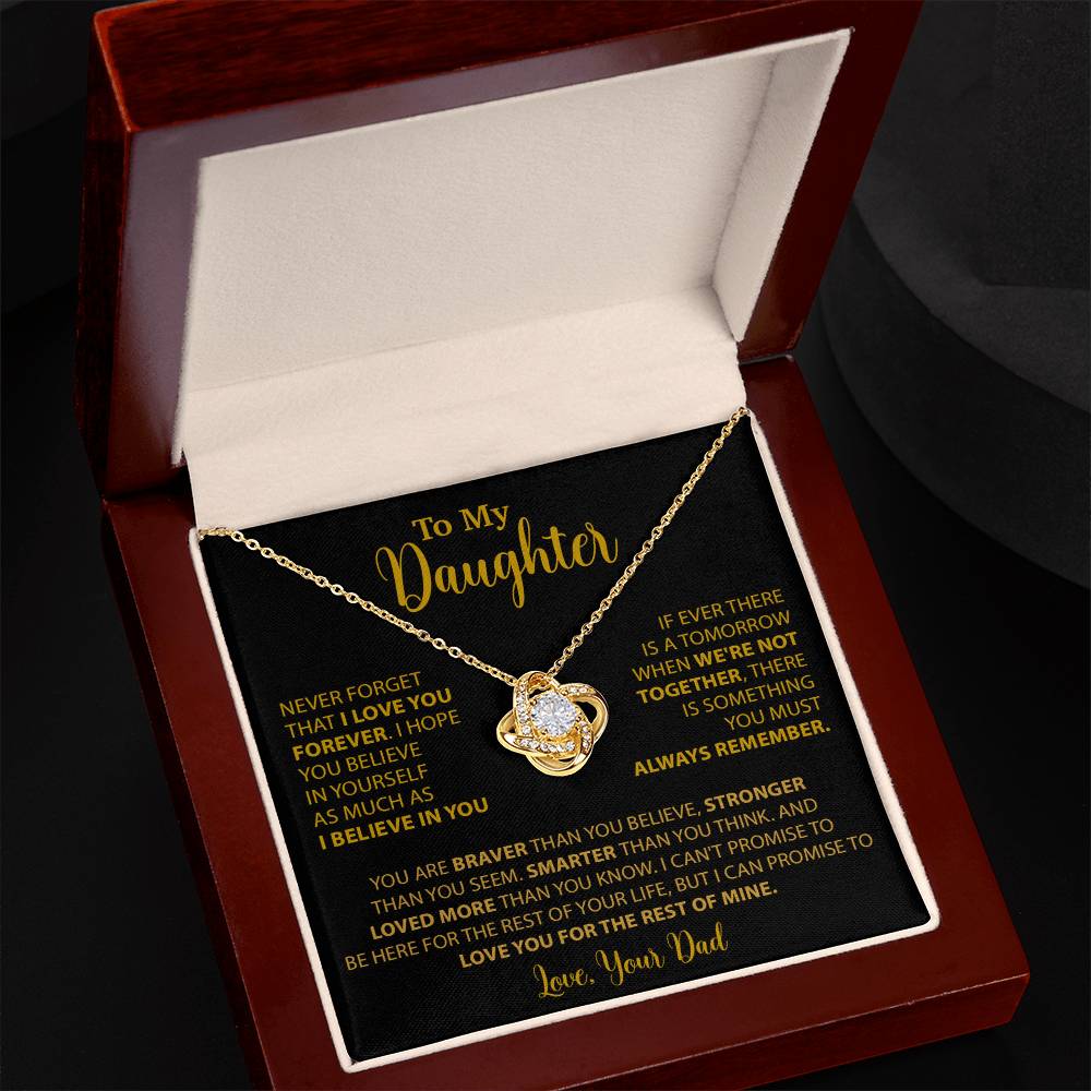 To My Daughter Necklace Gift for Daughter from Dad,Daughter Father Necklace 14_4_Gold