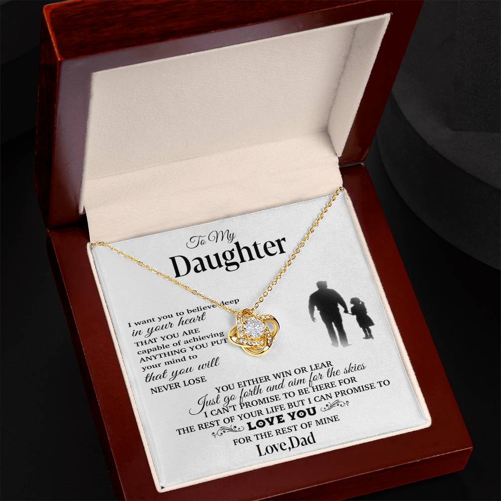 To My Daughter Necklace, Gift for Daughter from Dad, Father Daughter Necklace 30_11_White