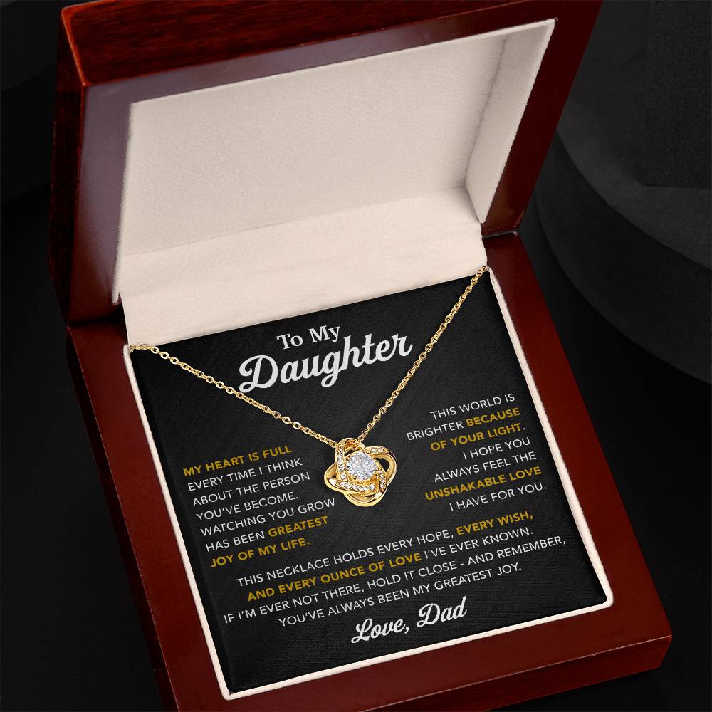 To My Daughter Necklace, Gift for Daughter from Dad, Father Daughter Necklace 16_6_Black