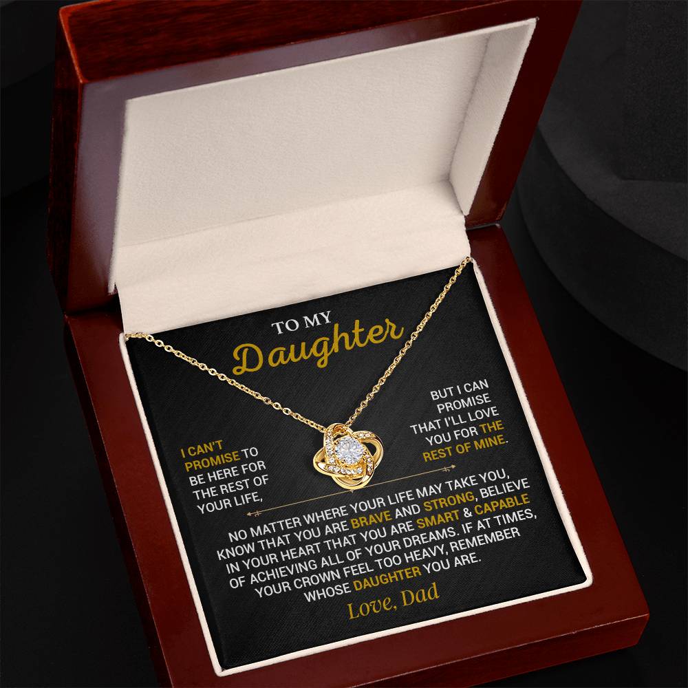To My Daughter Necklace, Gift for Daughter from Dad,Daughter Father Necklace 7_10_Black