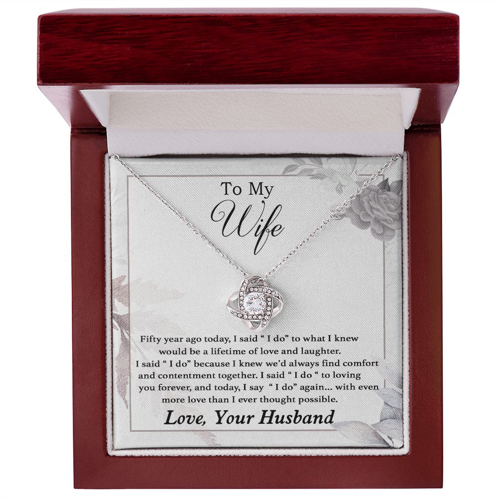 To My Wife Necklace Romantic 50 Years 50th Wedding Anniversary Gift
