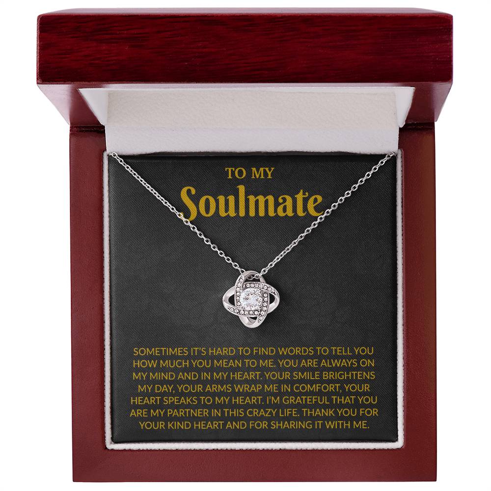 To My Soulmate Necklace, Anniversary Gift for Her, Gifts for Wife, Gifts for Girlfriend_Gold