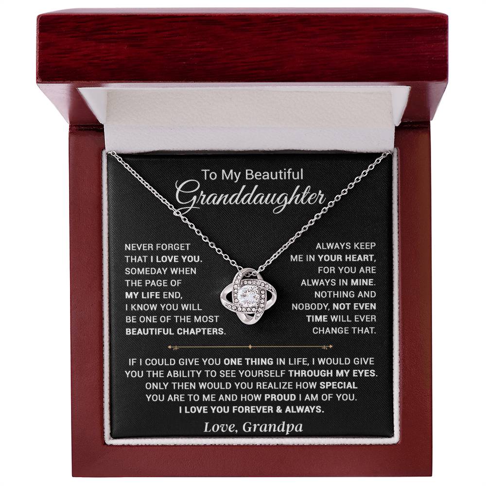 To My Granddaughter Necklace, Xmas Birthday Gift For Granddaughter From Grandpa 13_9_Black