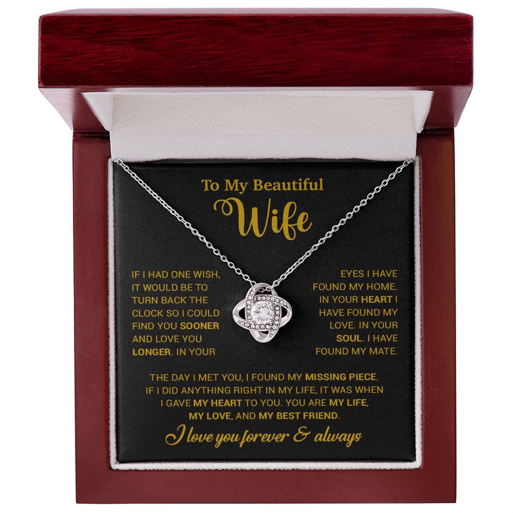 To My Wife Necklace, Wife Gift From Husband, Wife Husband Necklace, Christmas Gift 28_10_Gold