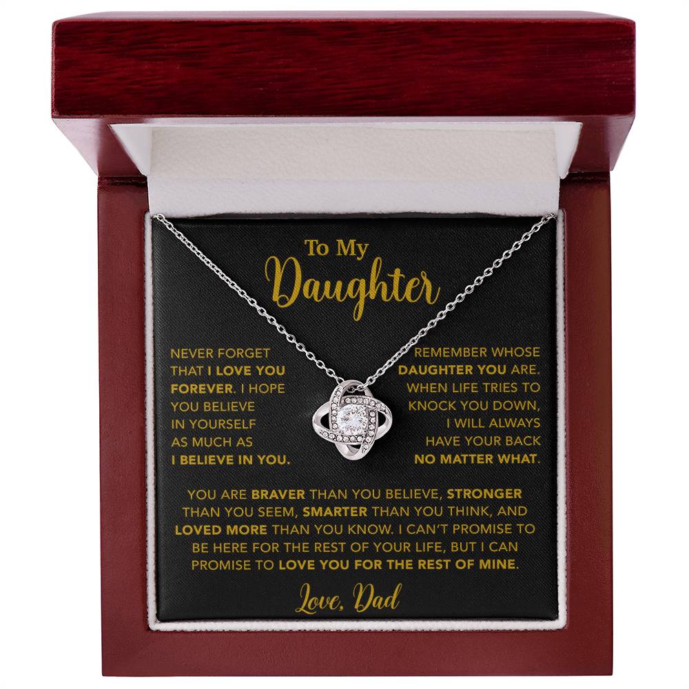 To My Daughter Necklace, Gift for Daughter from Dad, Father Daughter Necklace 7_4_Gold