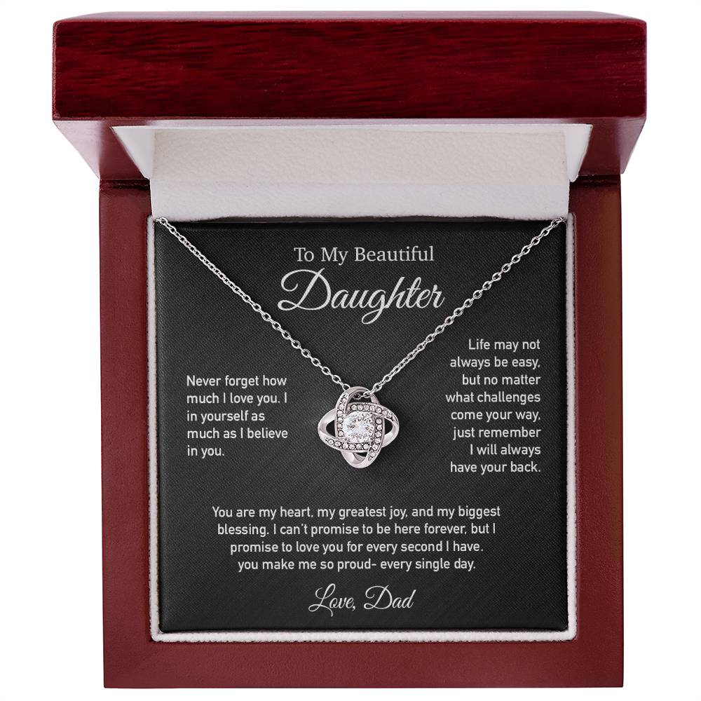 To My Daughter Necklace, Daughter Father Necklace, Daughter Gift From Dad 3_6_Black