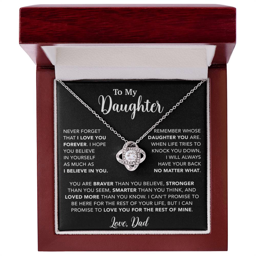 To My Daughter Necklace, Gift for Daughter from Dad, Father Daughter Necklace 7_4_Black