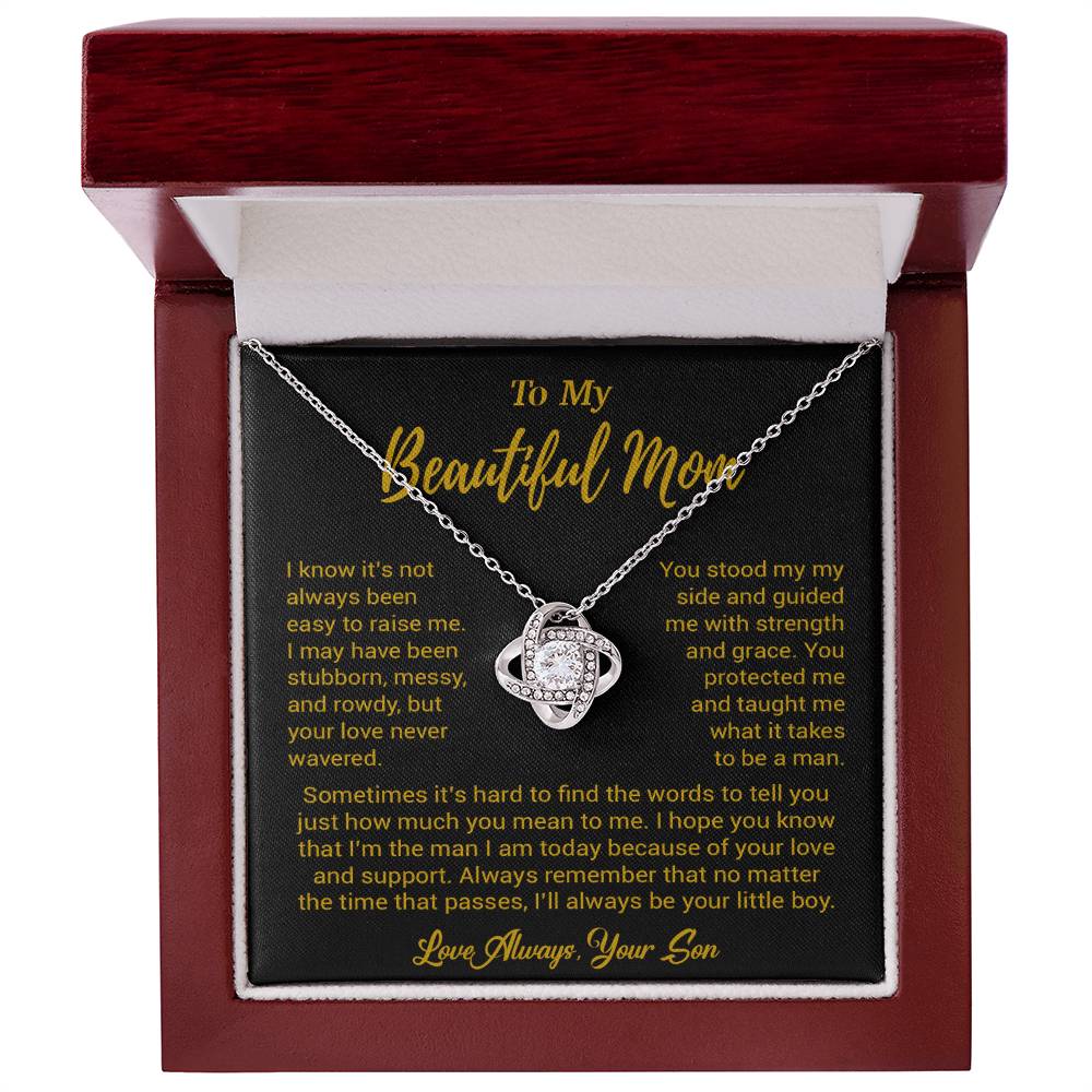 To My Beautiful Mom Necklace Mom Birthday Gift Mother's Day Gift Necklace For Mom From Son_ 8_5_Gold