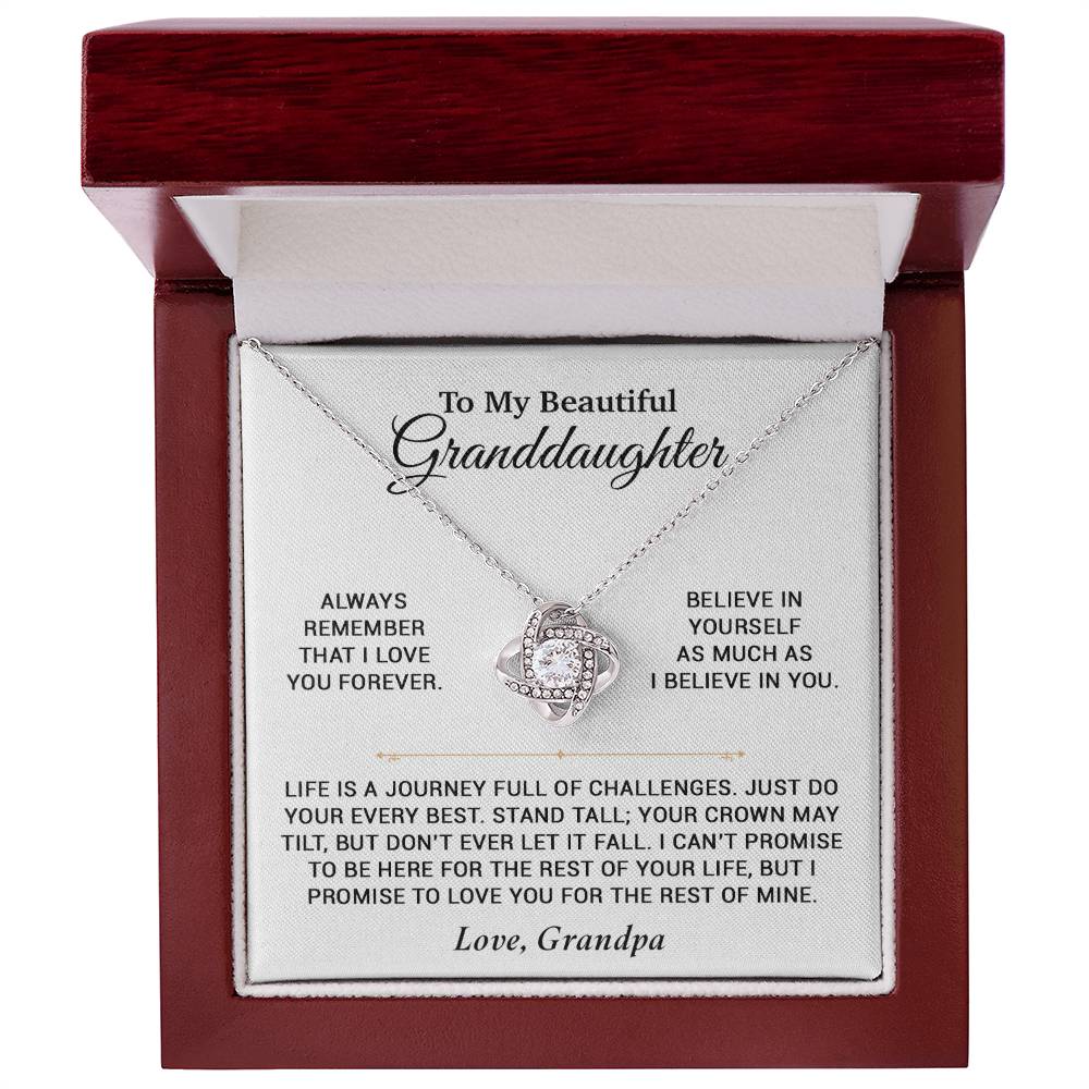 To My Granddaughter Necklace, Birthday Gift For Granddaughter, Birthday Gifts 7_6_White