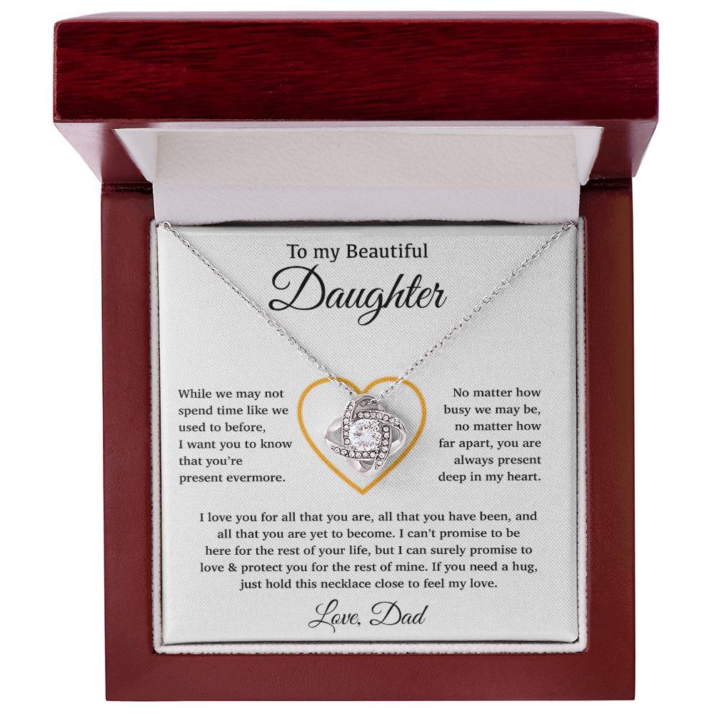 To My Daughter Necklace, Gift for Daughter from Dad, Father Daughter Necklace 11_6_White