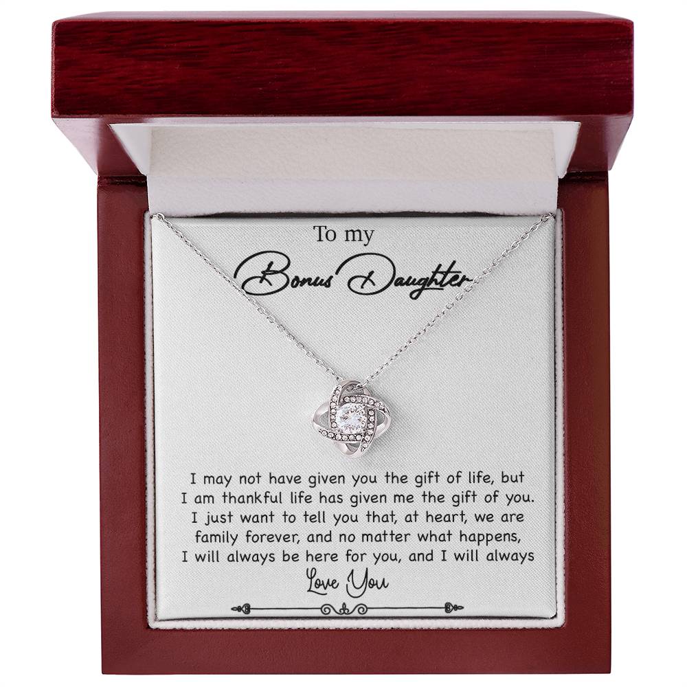 To My Bonus Daughter Necklace, Gift for Bonus Daughter, Step Daughter Birthday 5_10_White