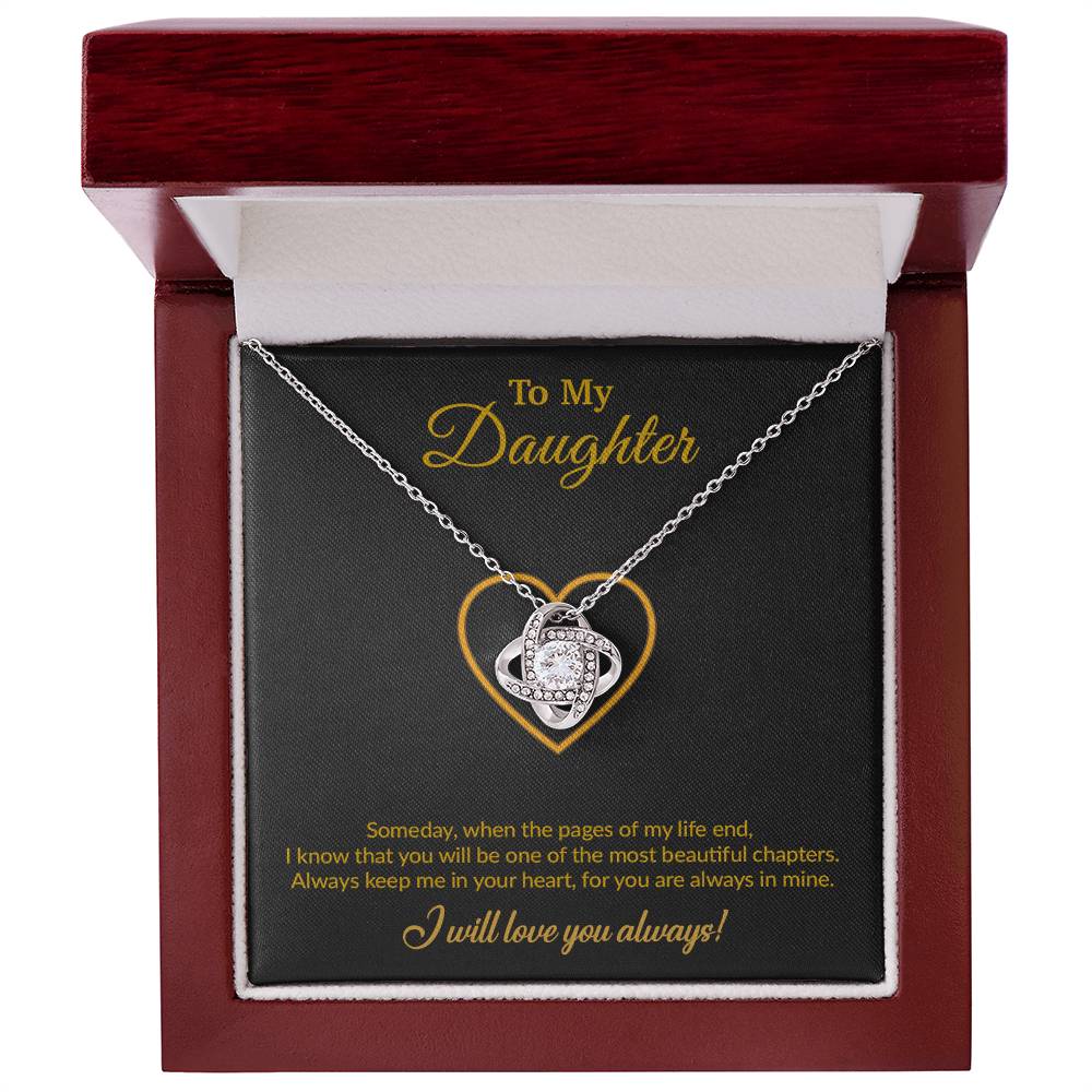 To My Daughter Necklace, Gift for Daughter from Mom, Mother Daughter Necklace 17_8_Gold