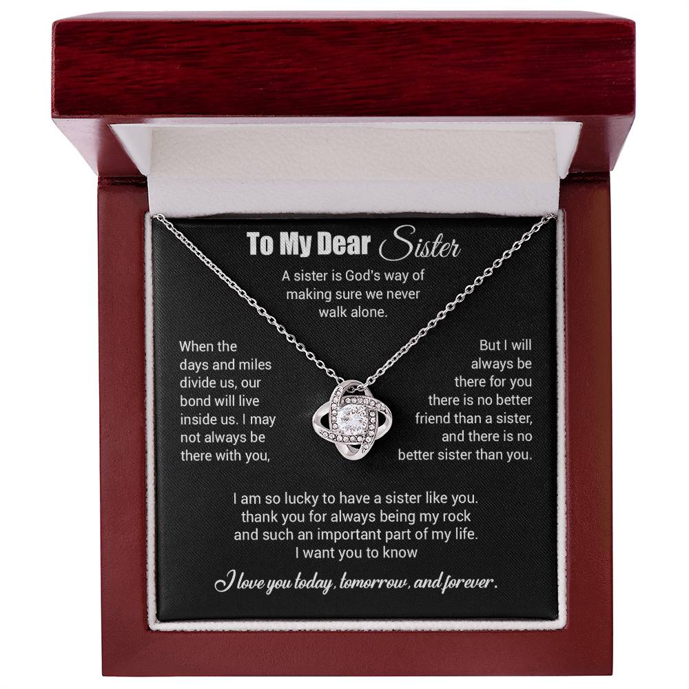 To My Sister Necklace, Brother to Sister, Birthday gift For Sister from Brother 3_4_Black