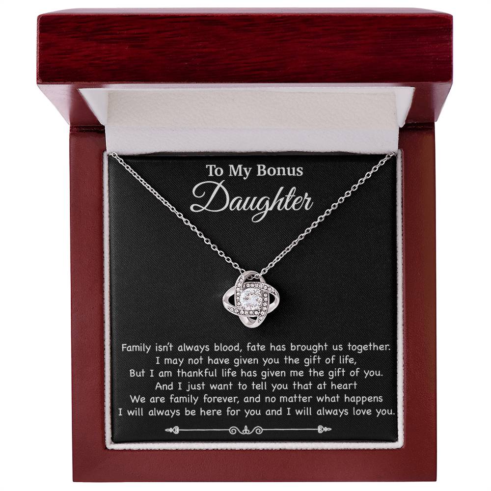 To My Bonus Daughter Necklace, Gift for Bonus Daughter, Step Daughter Birthday 2_11_Black
