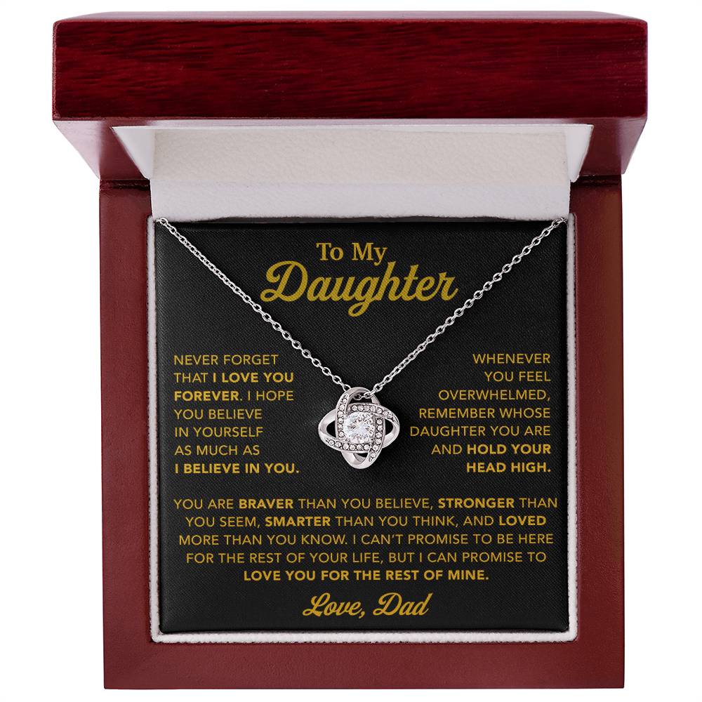 To My Daughter Necklace, Gift for Daughter from Dad, Father Daughter Necklace 26_10_Gold