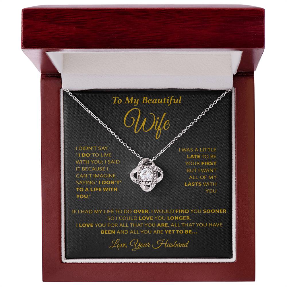 To My Wife Necklace, Wife Gift from Husband, Wife Birthday Gift, Birthday Gift 20_2_Gold