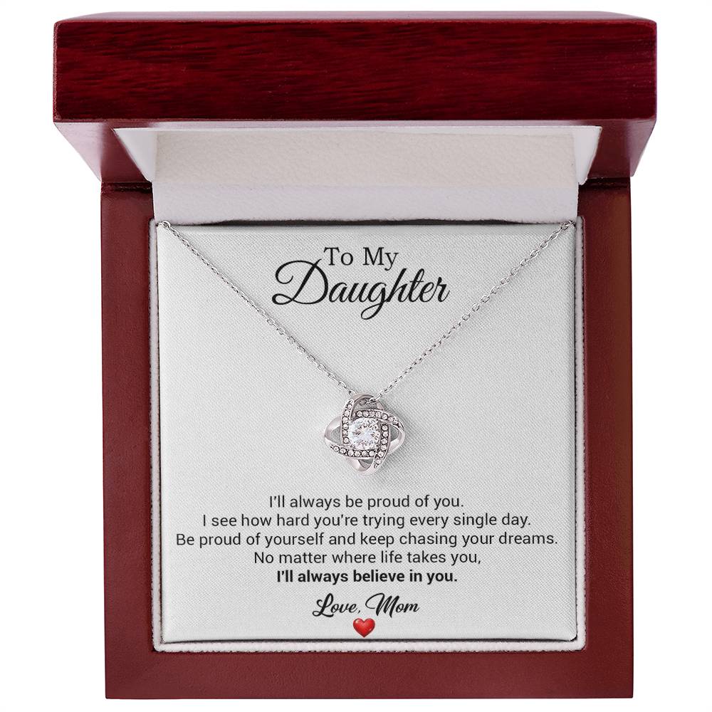 To My Daughter Necklace, Gift For Daughter From Dad, Daughter Father Necklace 2_8_White