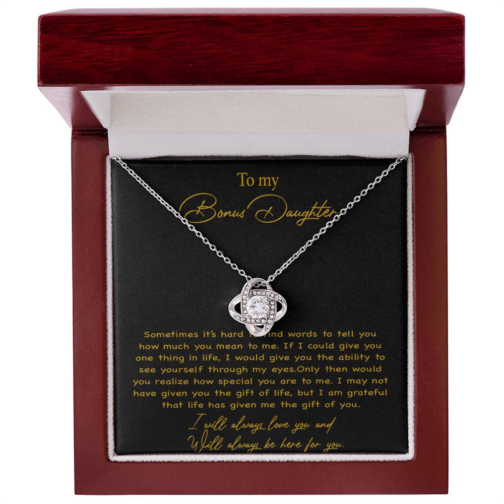 To my Bonus Daughter Necklace, Bonus Daughter, Step Daughter Gift 4-4_Gold