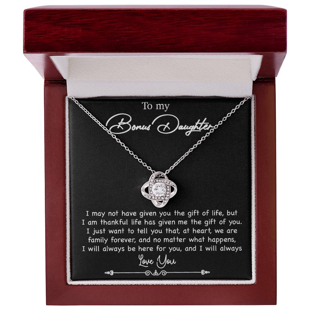 To My Bonus Daughter Necklace, Gift for Bonus Daughter, Step Daughter Birthday 5_10_Black