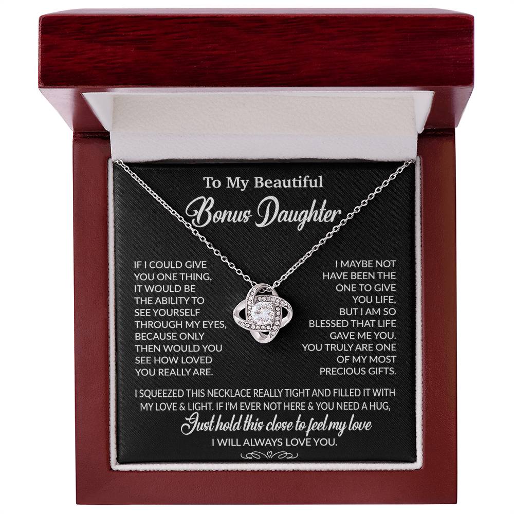 To My Bonus Daughter Necklace, Gift for Bonus Daughter, Step Daughter Birthday 1_10_Black