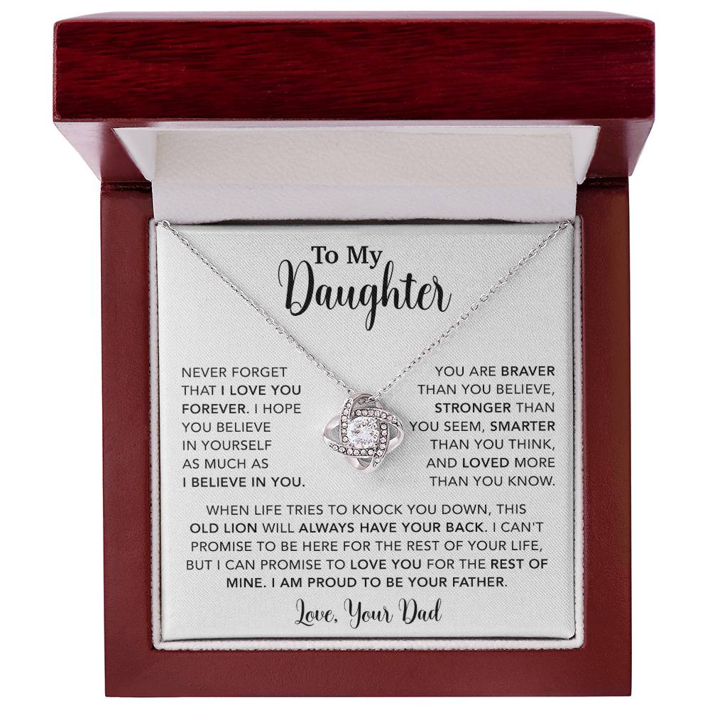 To My Daughter Necklace Gift for Daughter from Dad,Daughter Father Necklace 15_4_White