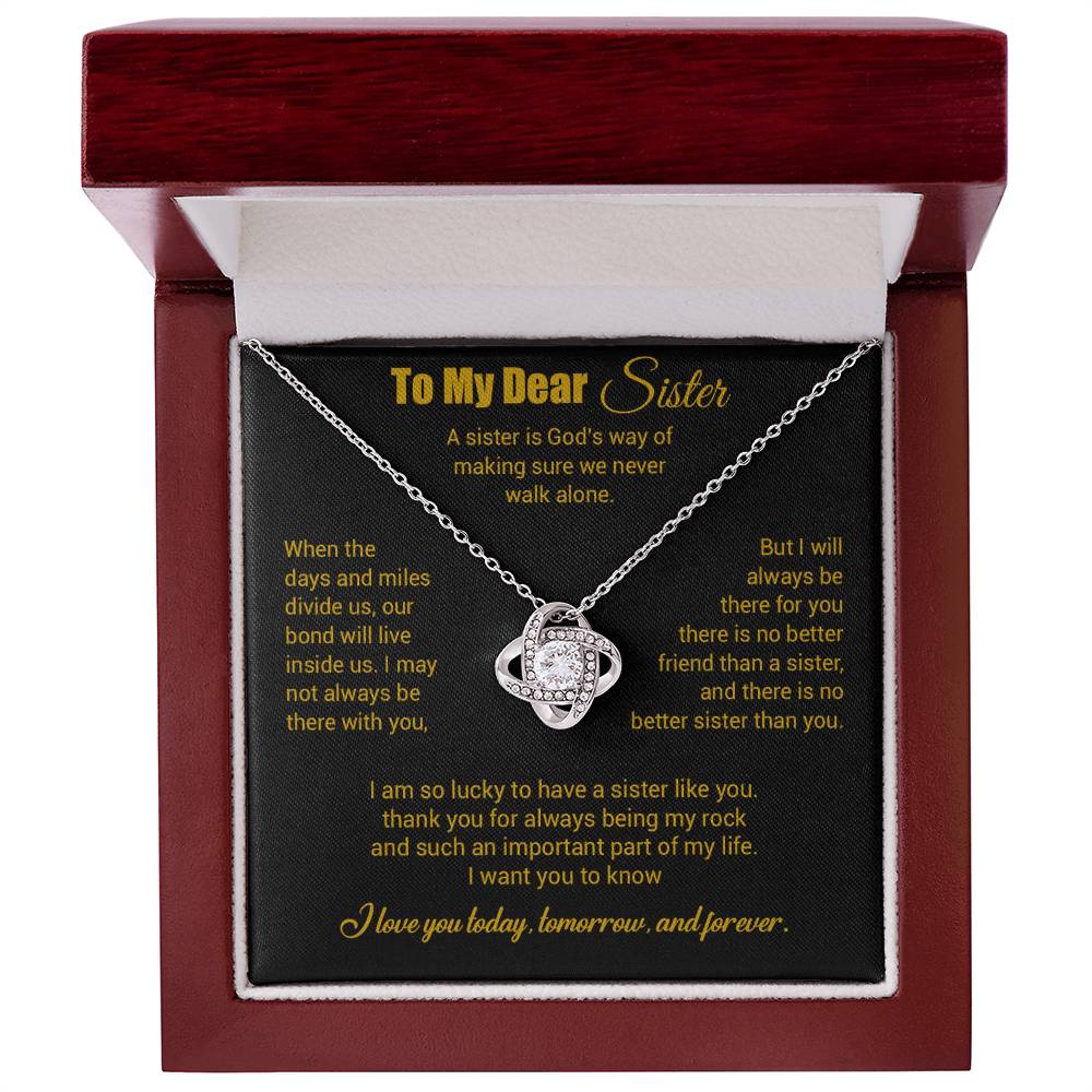 To My Sister Necklace, Brother to Sister, Birthday gift For Sister from Brother 3_4_Gold
