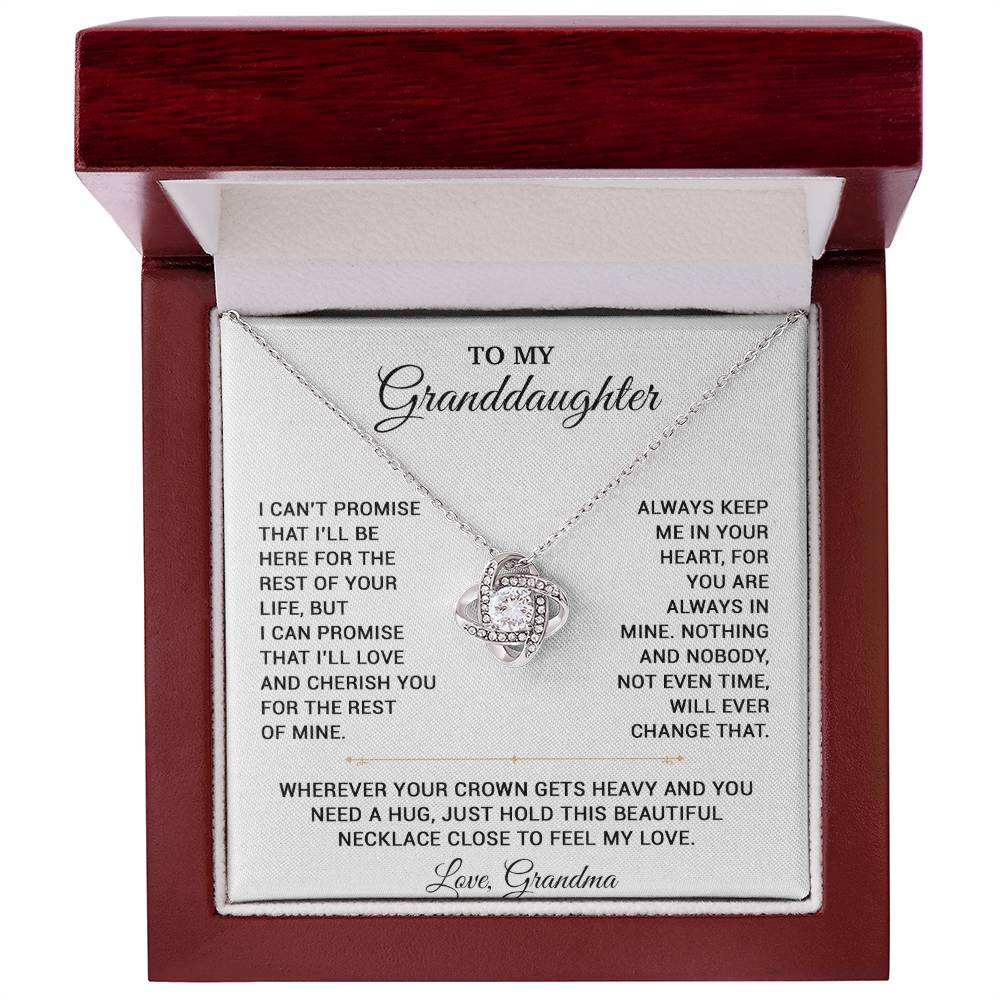 To My Granddaughter Necklace, Granddaughter Gift from Grandma, Christmas Gift 20_8_White