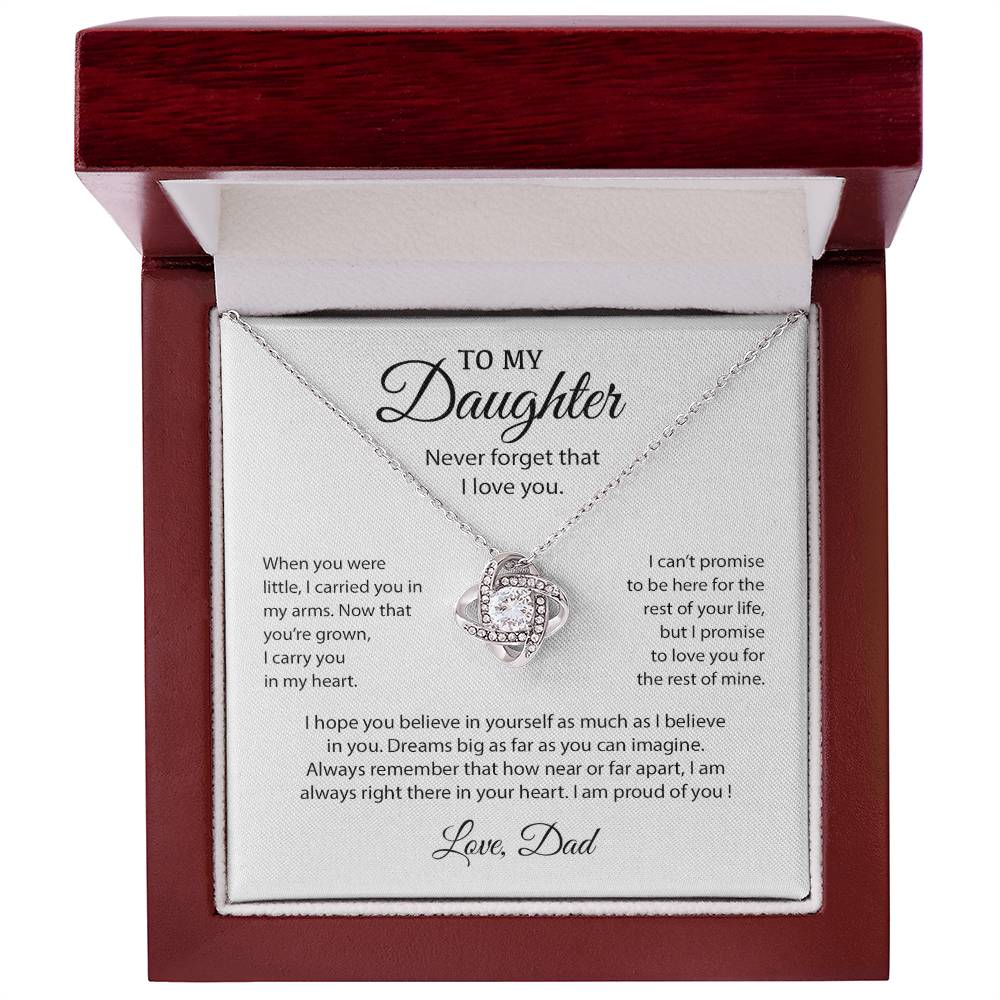 To My Daughter Necklace, Gift for Daughter from Dad, Father Daughter Necklace 10_6_White