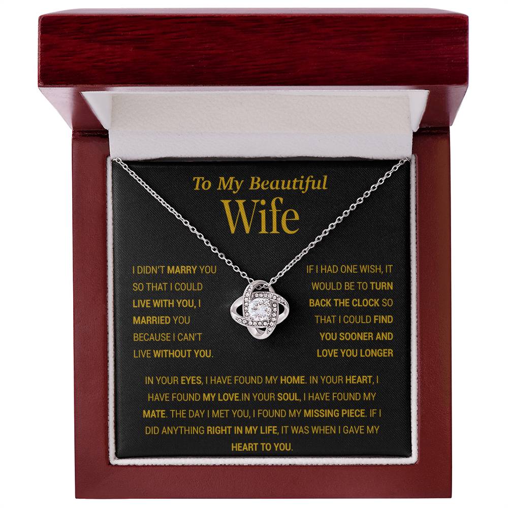 To My Wife Necklace, Gift For Wife, Anniversary Gift For Wife, Christmas Gift 27_11_Gold