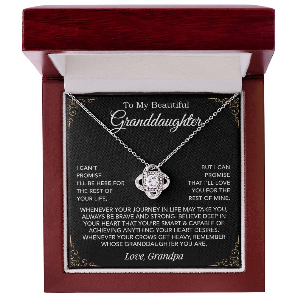 To My Granddaughter Necklace, Xmas Birthday Gift For Granddaughter From Grandpa