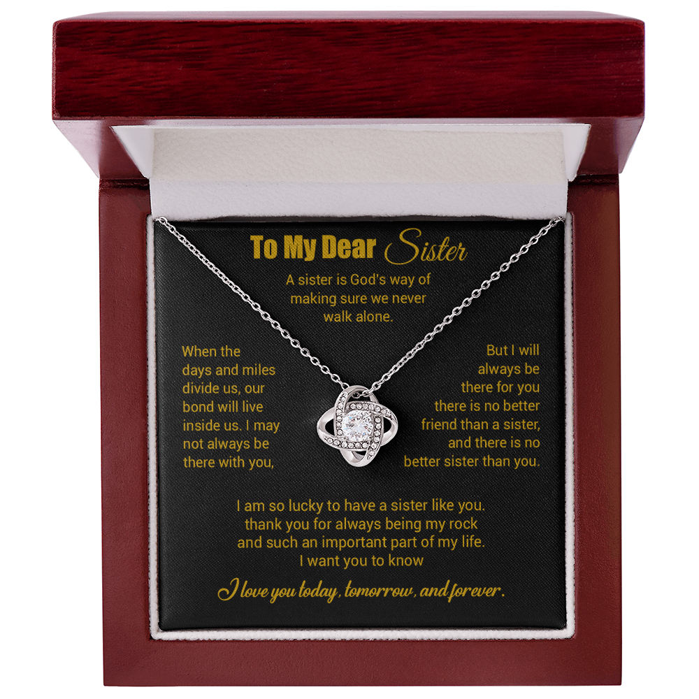 To My Sister Necklace, Brother to Sister, Birthday gift For Sister from Brother