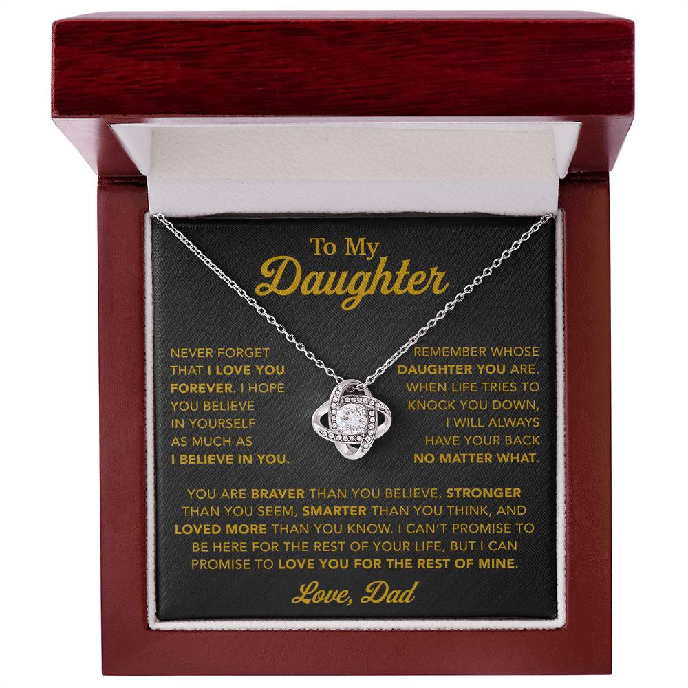 To My Daughter Necklace, Gift for Daughter from Dad, Father Daughter Necklace 25_2_Gold