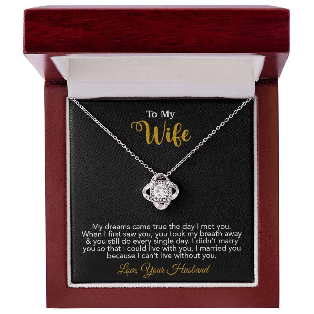 To My Wife Necklace, Wife Gift From Husband, Wife Husband Necklace, Christmas Gift 16_10_Gold