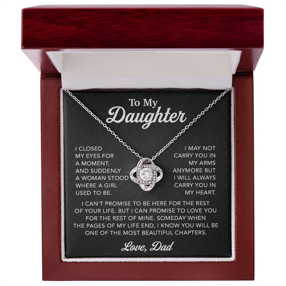 To My Daughter Necklace, Gift for Daughter from Dad, Father Daughter Necklace 28_3_Black