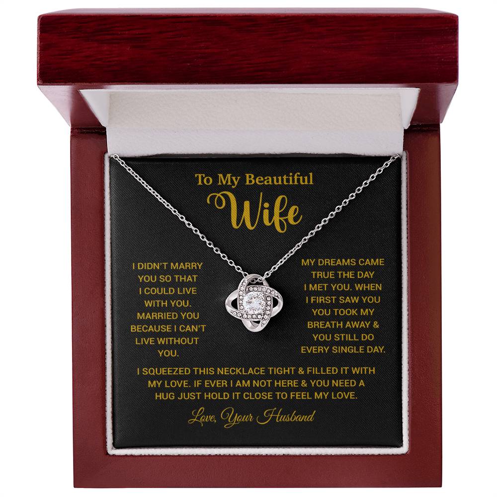 To My Wife Necklace, Wife Gift From Husband, Wife Husband Necklace, Christmas Gift 26_10_Gold