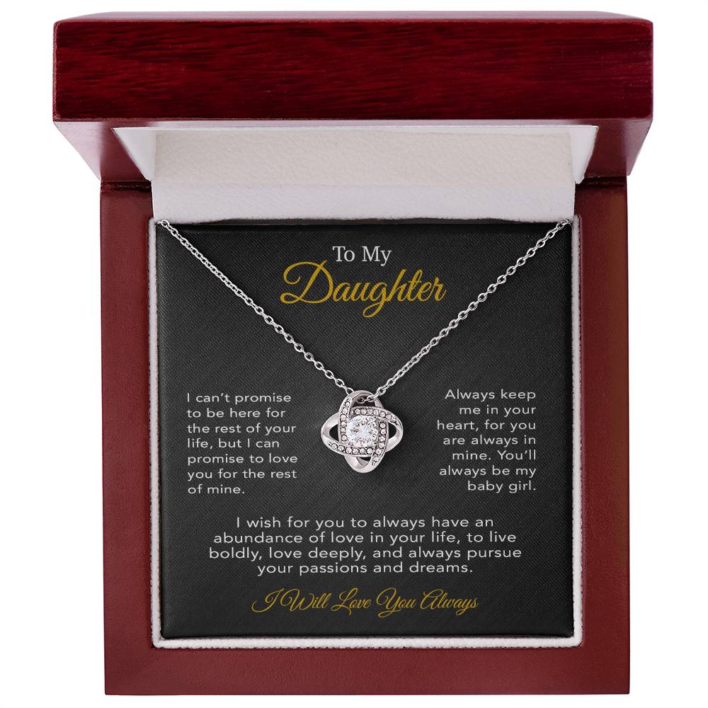 To My Daughter Necklace, Gift for Daughter from Dad, Father Daughter Necklace 19_6_Black