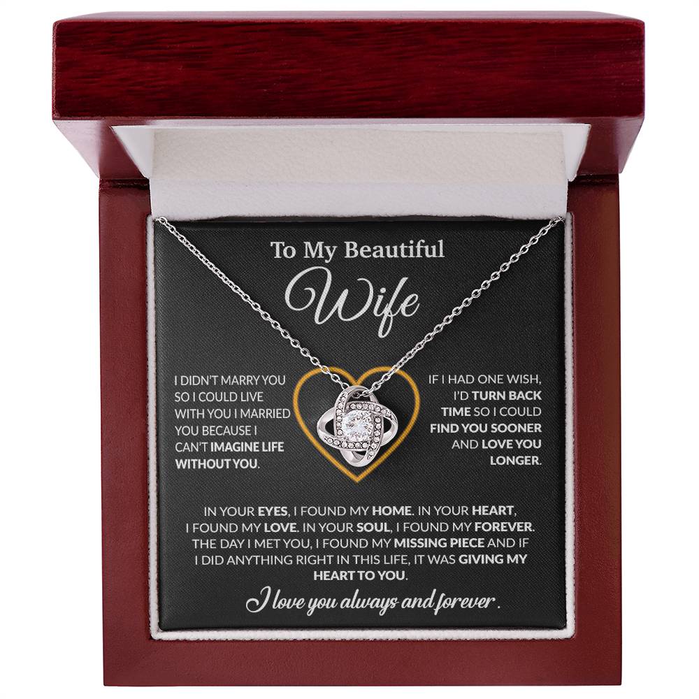 To My Wife Necklace, Wife Gift from Husband, Christmas Gift 8_12_Black